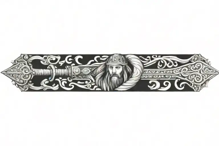 Viking Women Bloody Sword Cuff Tattoo Wraps
