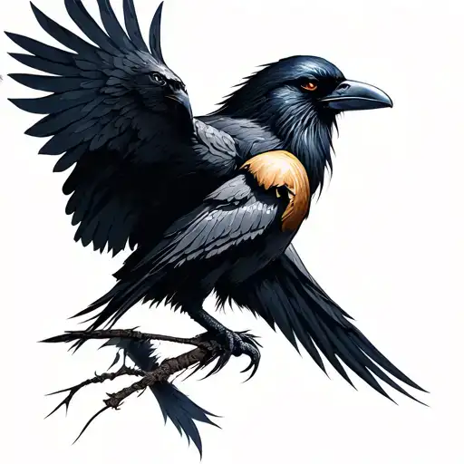 Can You Create A Realistic Tattoo With Me With A Viking Woman A Crow A Crane In Valhalla