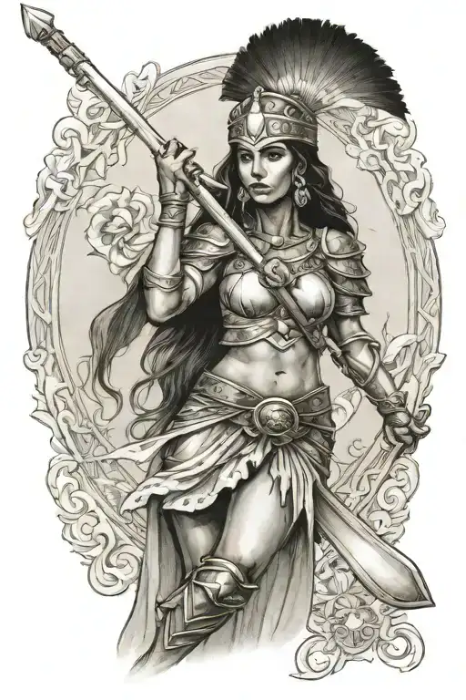 Puerto Rican Female Warrior Symbolizing Strength Tarot Card