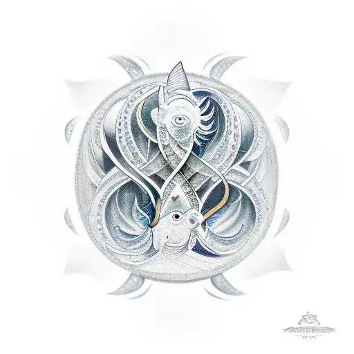 Pisces Sign With Lotus