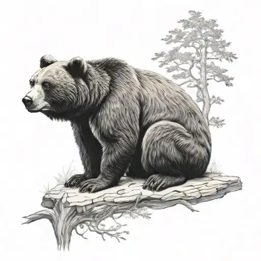 Bear Sitting Cross Legged