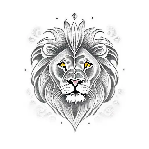 Traditional Style Tattoo Of A Lion Representing Strength And Protection For The Family