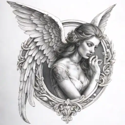 Sexy Angel With Scroll