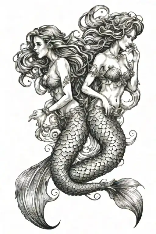 2 Siren Mermaid Together