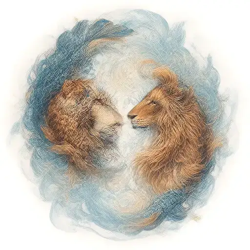 Leo And Pisces Symbol Intertwined