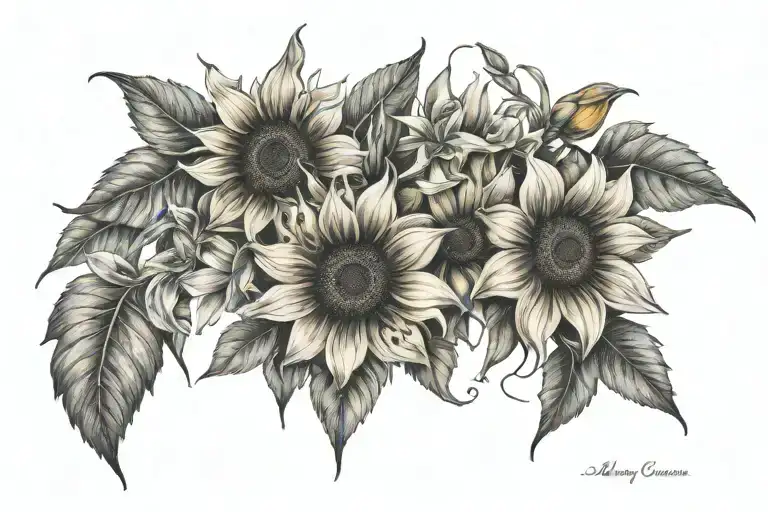 Mahogany Sunflower Rose And Lilly Flower