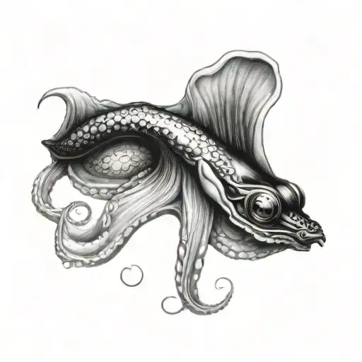 Squid Black And Whiye