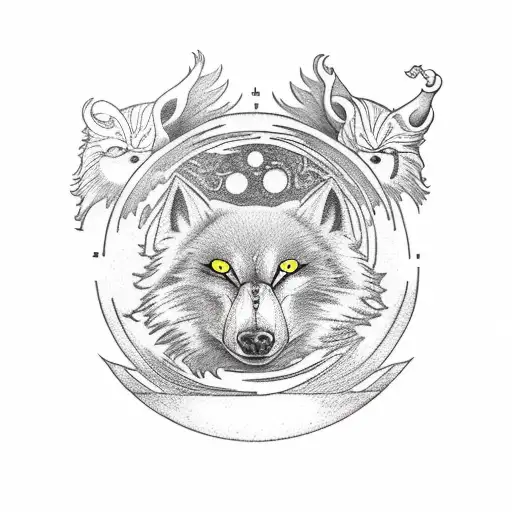 Nordic Skoll And Hati Chasing The Sun And Moon