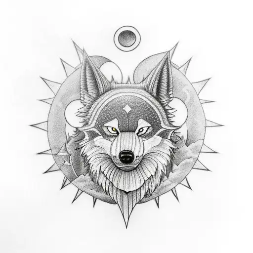 Nordic Skoll And Hati Chasing The Sun And Moon