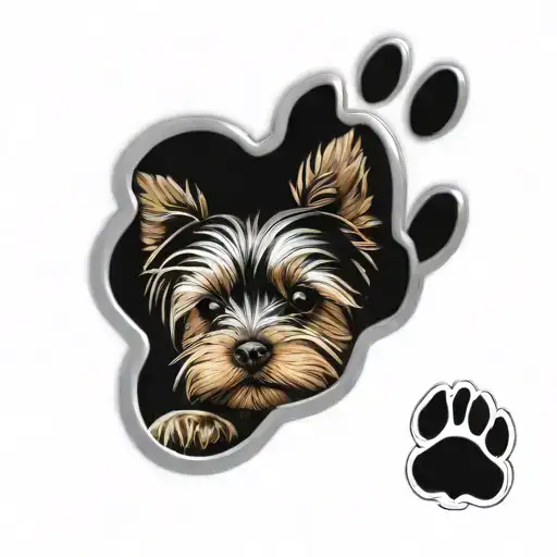 Yorkie Dog Paw With Inside Yorkie Photo Representes