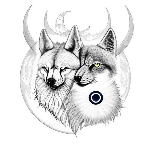 Nordic Skoll And Hati Chasing The Sun And Moon