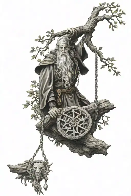 Odin Hanging From Tree Of Life