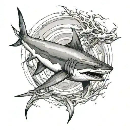 Thresher Shark Swimming Above