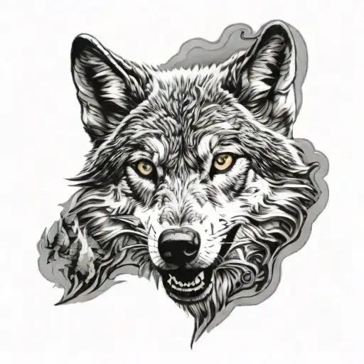 Good And Bad Wolf Face