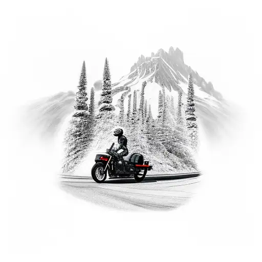 A Motorcycle Speeding Through A Mountain Range With A Dog Riding In The Sidecar