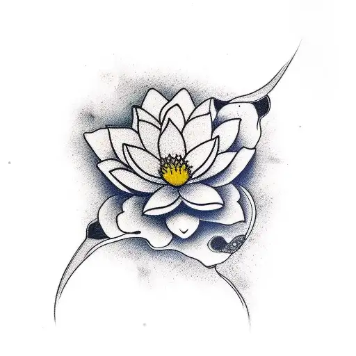 Pretty Koi Fish With Lotus Flower