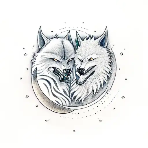 Nordic Skoll And Hati Chasing The Sun And Moon