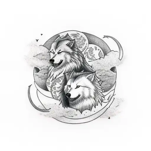 Nordic Skoll And Hati Chasing The Sun And Moon