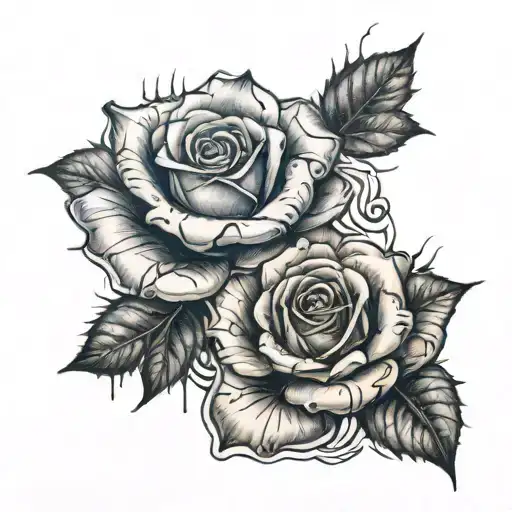 Rose Vine Wrapped Around My Arm With Blood Drip Taer On A Rose