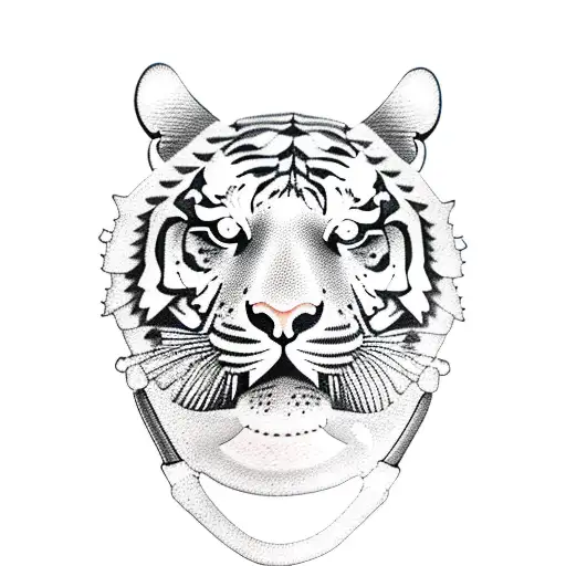 Tiger Head Behind Parachute