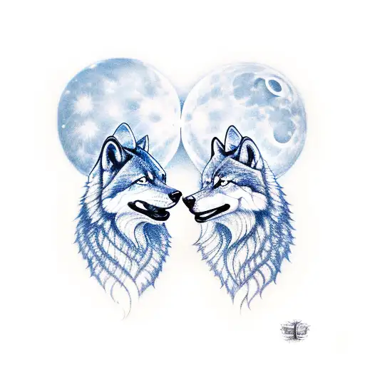 Nordic 2 Wolves Skoll And Hati Sun And Moon