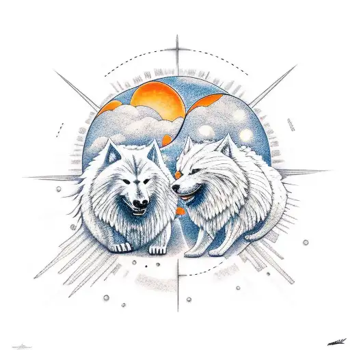 Nordic Skoll And Hati Chasing The Sun And Moon