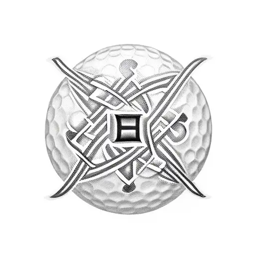 Paramedic Symbol Intertwined With A Golf Ball And A Lacrosse Ball