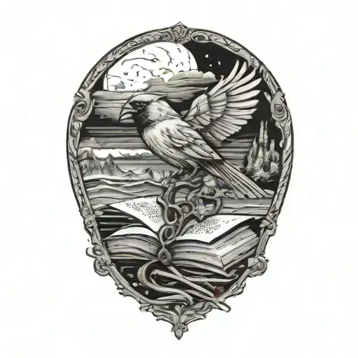 Single Flying Cardinal Beach And Book