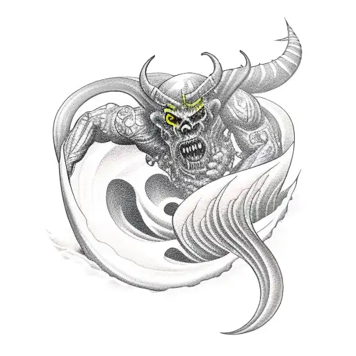 Demon Surfing A Wave