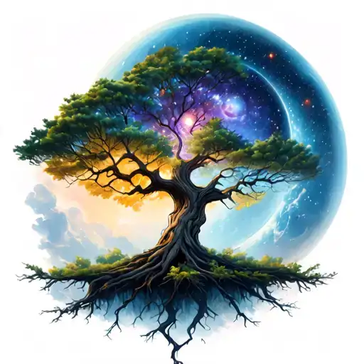 Tree Going Into Universe