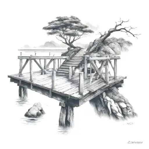 Wooden Bridge To The Ocean