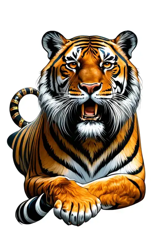 Greek Mythology With Tiger Emerging