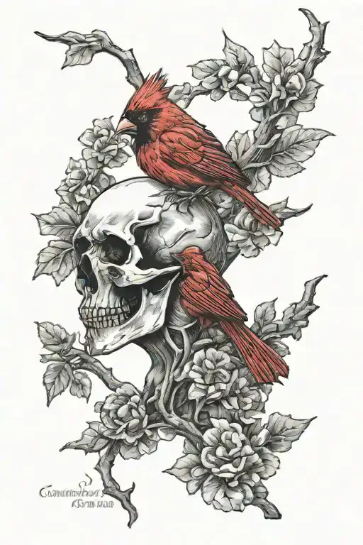 Cardinal Skull