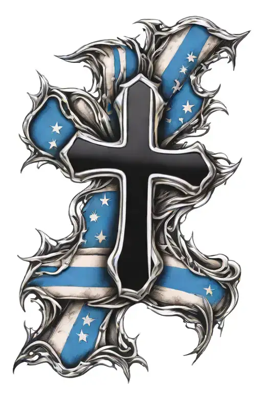 Thin Blue Line Cross