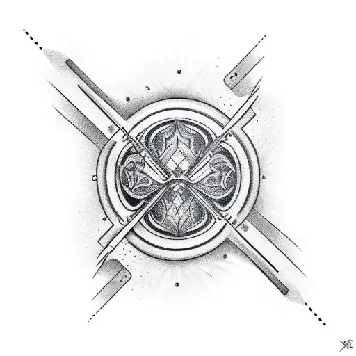 Tattoo For Forearm Of An Electric Guitar With Musical Notes And Song Writing As Background