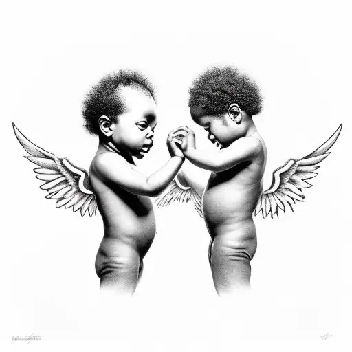 Black Baby Angels Dancing In Heaven