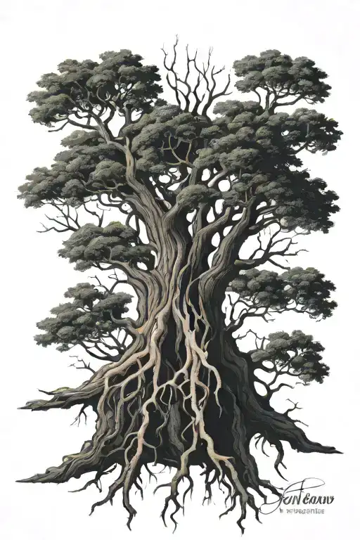 Two Kidneys Roots Sprouting Into Bare Tree Branches