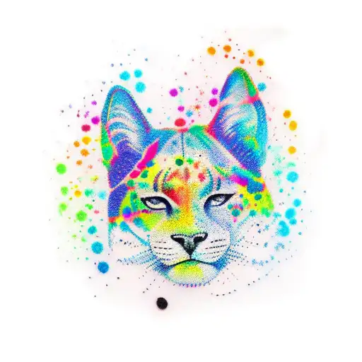 Paw Print With Rainbow Colors And The Letters Iz