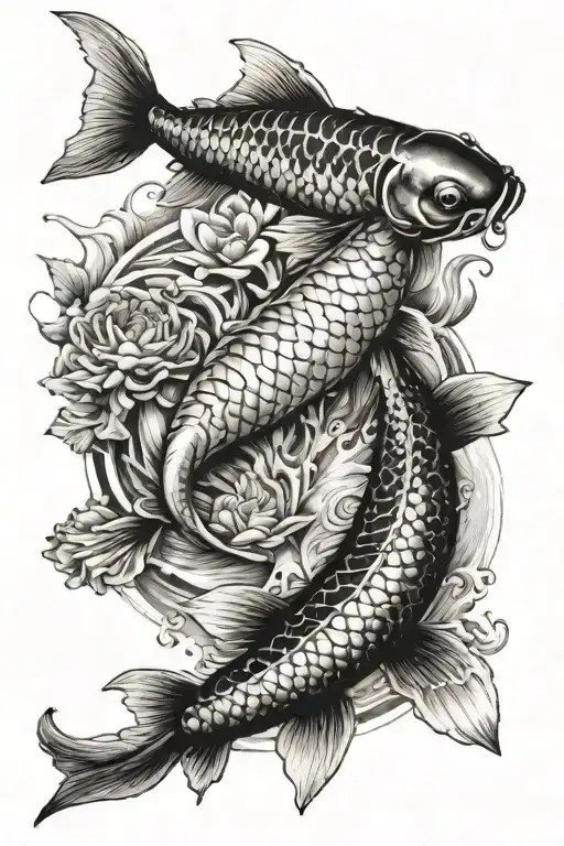 Koi Fish Swimming