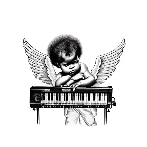 Black Baby Angel Playing Soul Music On The Keyboard