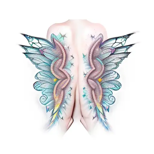 Set Of Overlapping Fairy Wings In A Downset Position