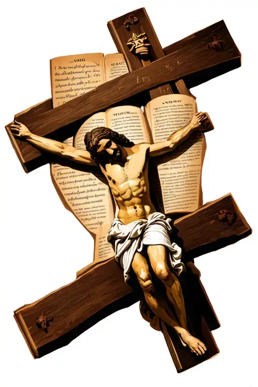 Jesus Christ On The Cross With Bible Scripture