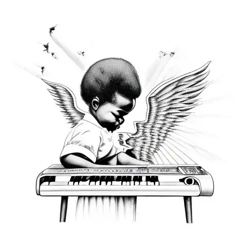 Black Baby Angel Playing Soul Music On The Keyboard