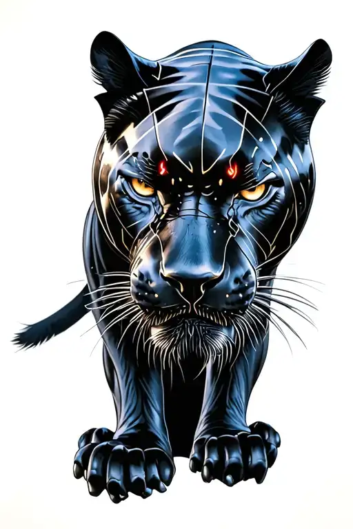 Marvel Black Panther Standing In The Face Of Of A Panther