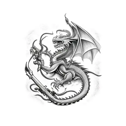 Fortis Fortuna Adiuavat As A Banner With A Dragon Being Killed