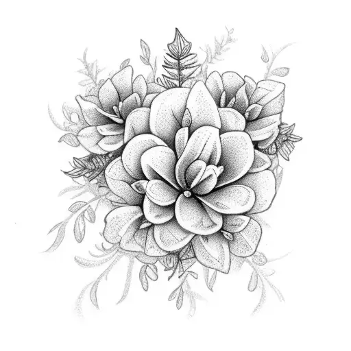 Small Detailed Flowers On A Long Flowing Vine With Leaves