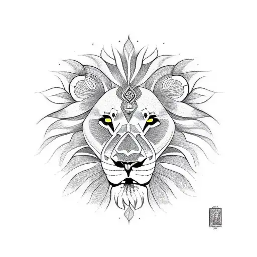 Lion With Lines And Indian