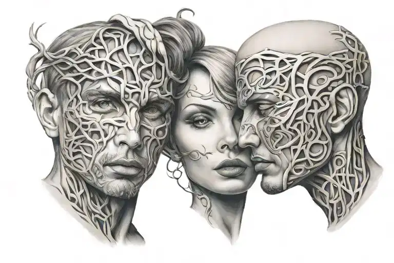 Male Female Entwined Face