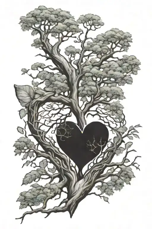 Tree Growing From Heart Shape