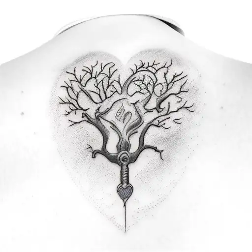 Tree Sword Stabing A Heart